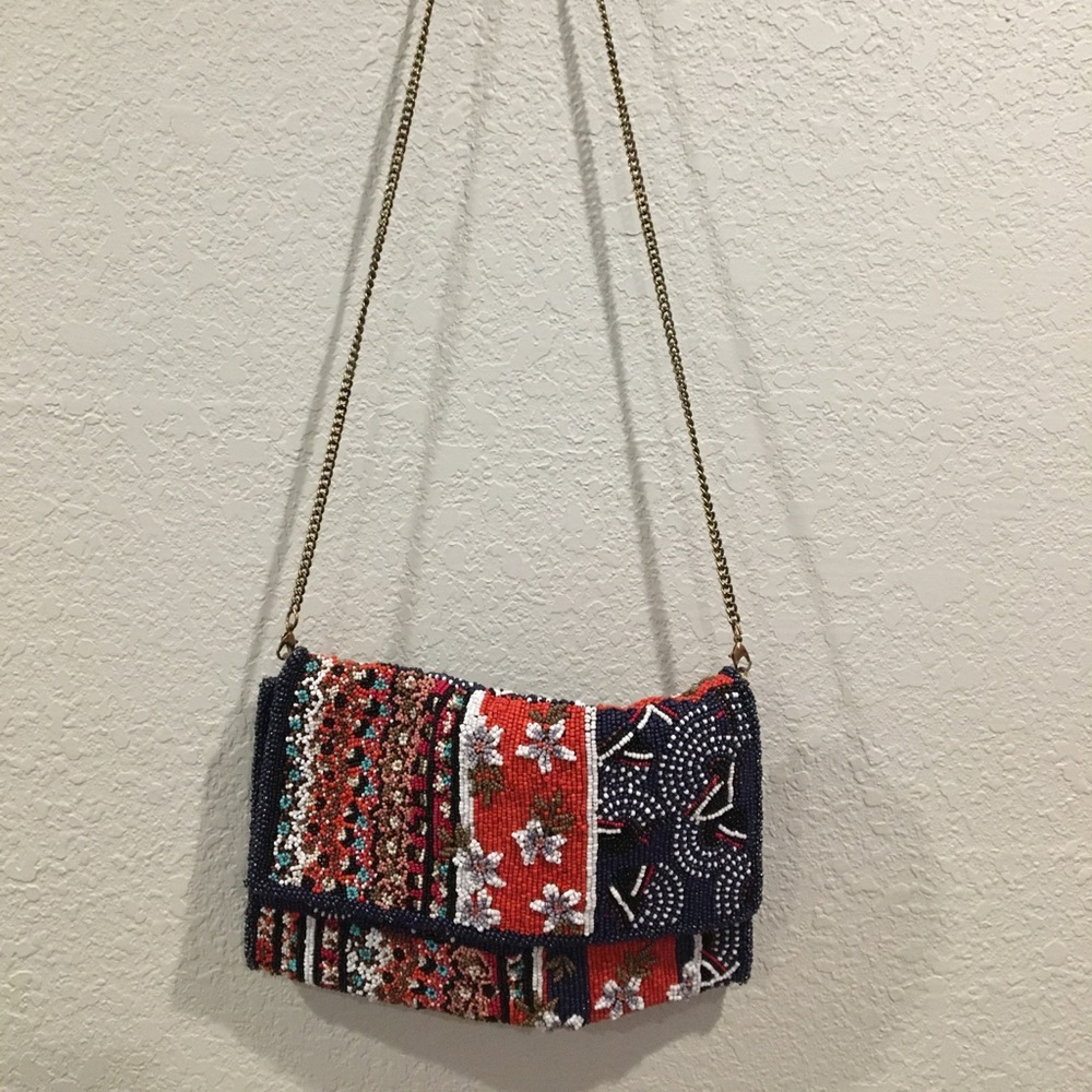 Embroidered Crossbody Clutch